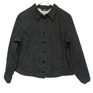 Marina Rinaldi Jacket Womens 23 US 14 Black Polka Dot Casual Sporty Staple